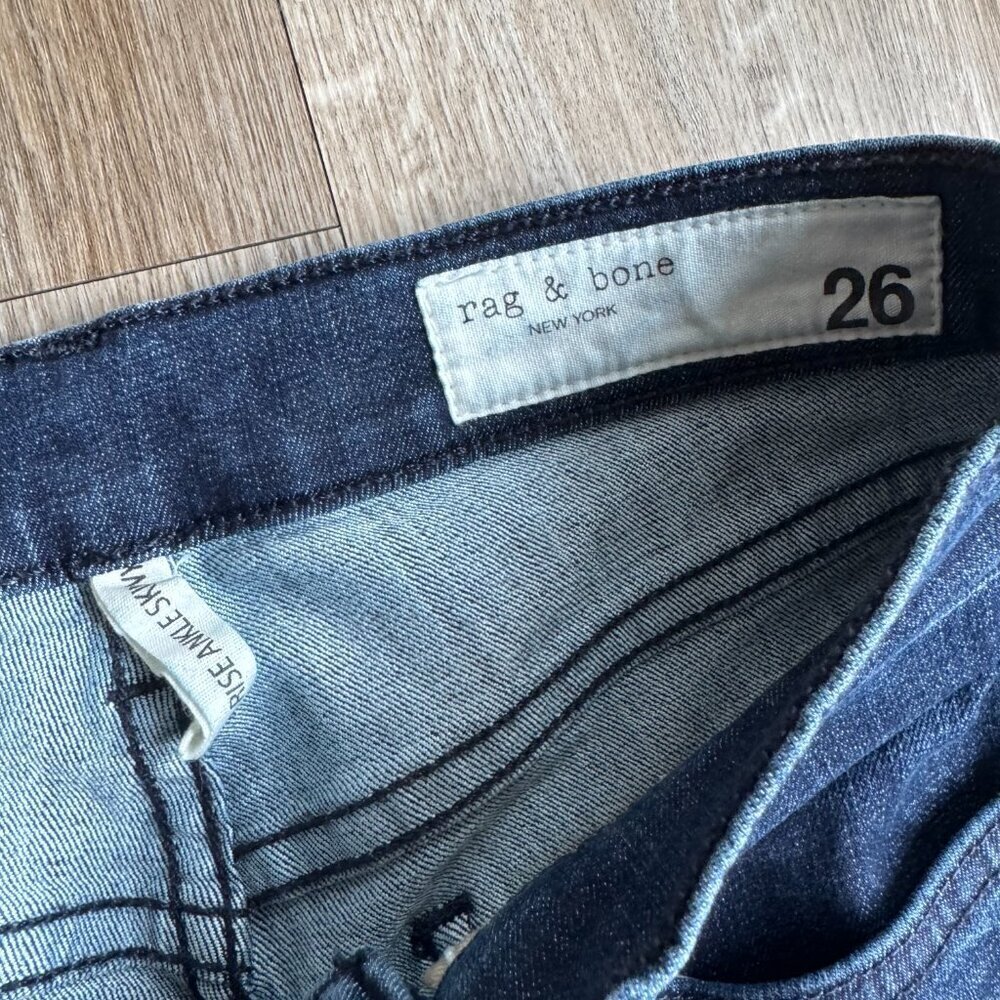 Rag & Bone High Rise Ankle Skinny Jeans Size 26 - Picture 3 of 5